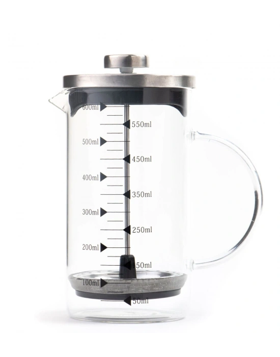 Borosilikat 600 Ml French Press ve  Single Slim Fıstıklı Kalp Çikolata Gold