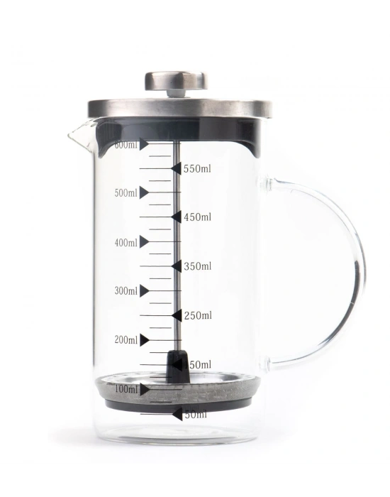 Borosilikat 600 Ml French Press ve  Single Slim Fıstıklı Kalp Çikolata Kırmızı