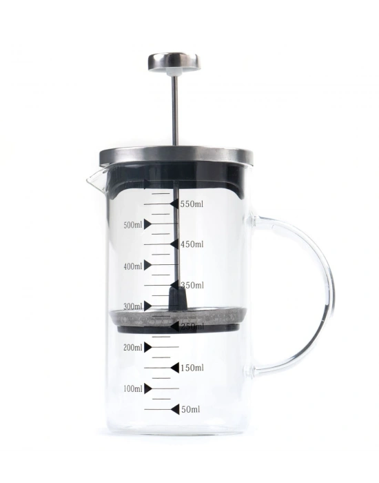 Borosilikat 600 Ml French Press ve  Single Slim Fıstıklı Kalp Çikolata Kırmızı