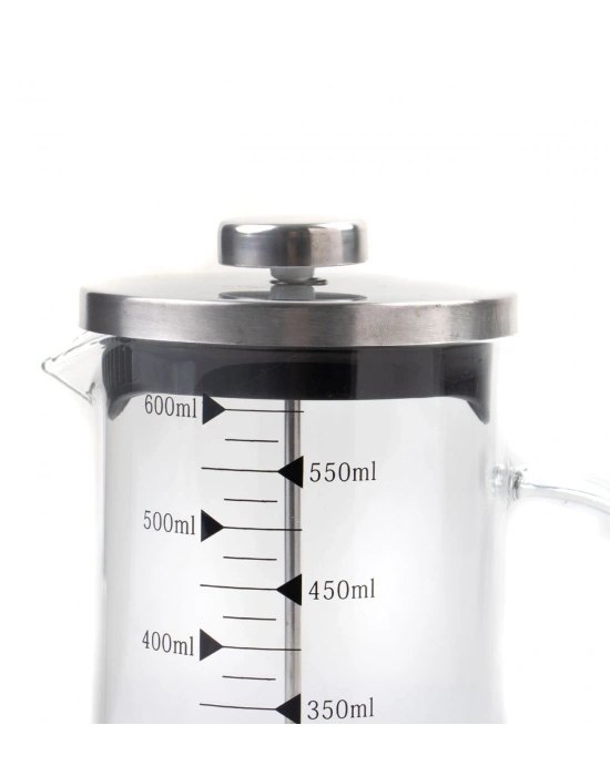 Borosilikat 600 Ml French Press ve  Single Slim Fıstıklı Kalp Çikolata Siyah