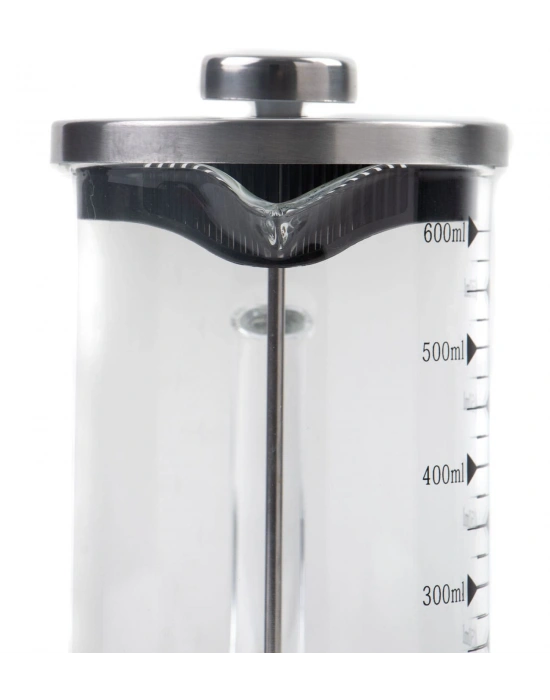 Borosilikat 600 Ml French Press ve  Single Slim Fıstıklı Kalp Çikolata Siyah