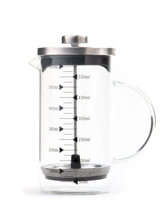 Borosilikat 600 Ml French Press ve Single slim Gül Yapraklı Lokum Kırmızı