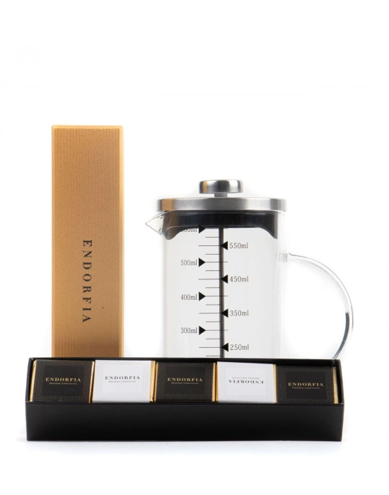 Borosilikat 600 Ml French Press ve Single Slim Mix Madlen Gold