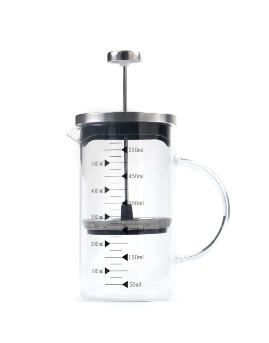 Borosilikat 600 Ml French Press ve Single Slim Mix Madlen Siyah