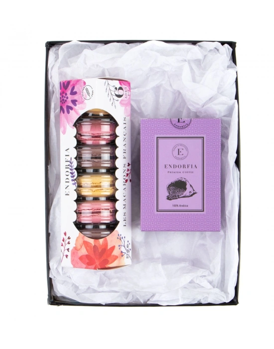 D2 Çikolatalı Frambuazlı Limonlu Makaron Premium Filtre Kahve 100gr Mor Hediye Kutusu