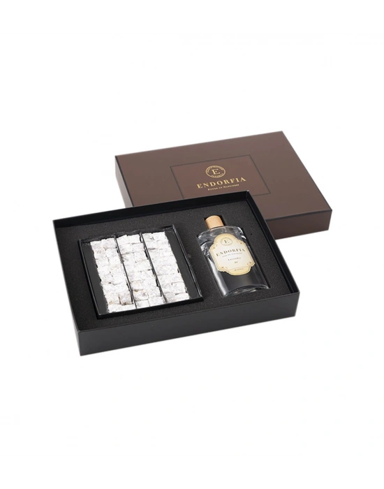 Double Premium Duble Fıstıklı Çifte Kavrulmuş Lokum & Kolonya - Kahverengi
