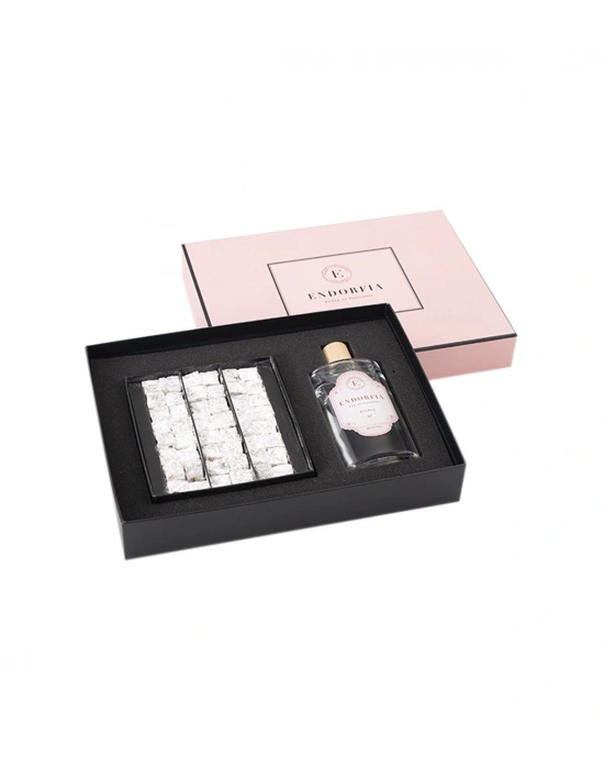 Double Premium Duble Fıstıklı Çifte Kavrulmuş Lokum & Kolonya - Pembe