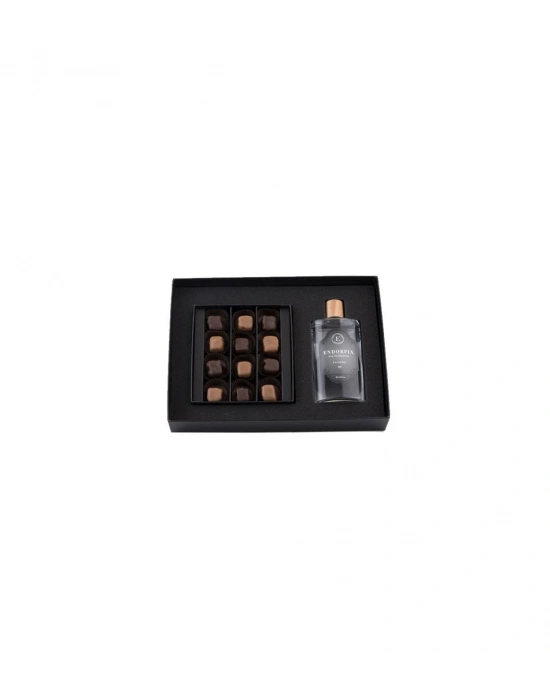 Double Premium Mix Çikolata Kaplı Fıstıklı Lokum & Kolonya - Beyaz