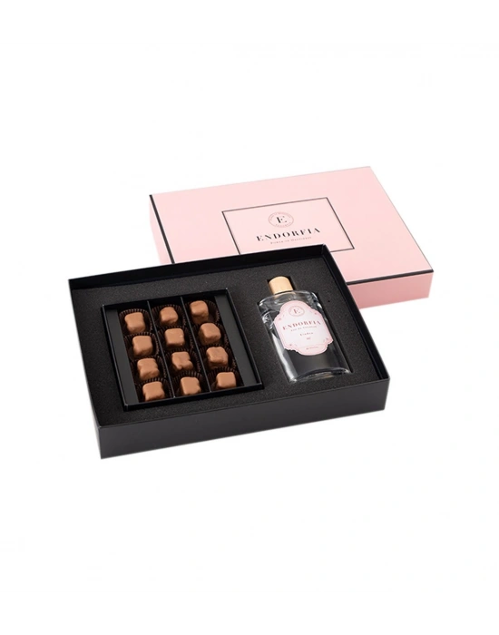 Double Premium Sütlü Çikolata Kaplı Fıstıklı Lokum & Kolonya - Pembe