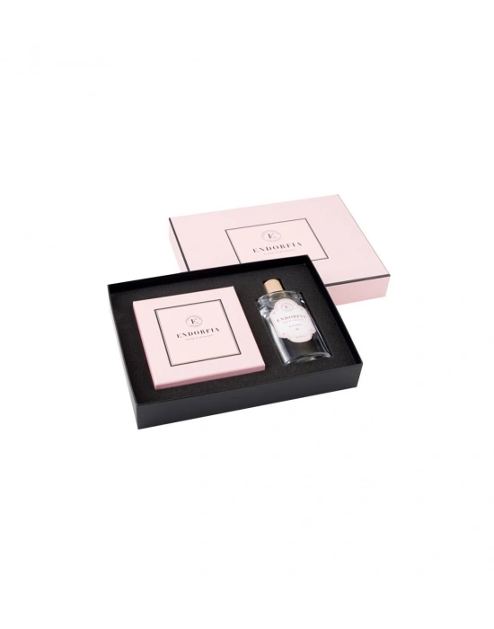 Double Premium Sütlü Çikolata Kaplı Fıstıklı Lokum & Kolonya - Pembe