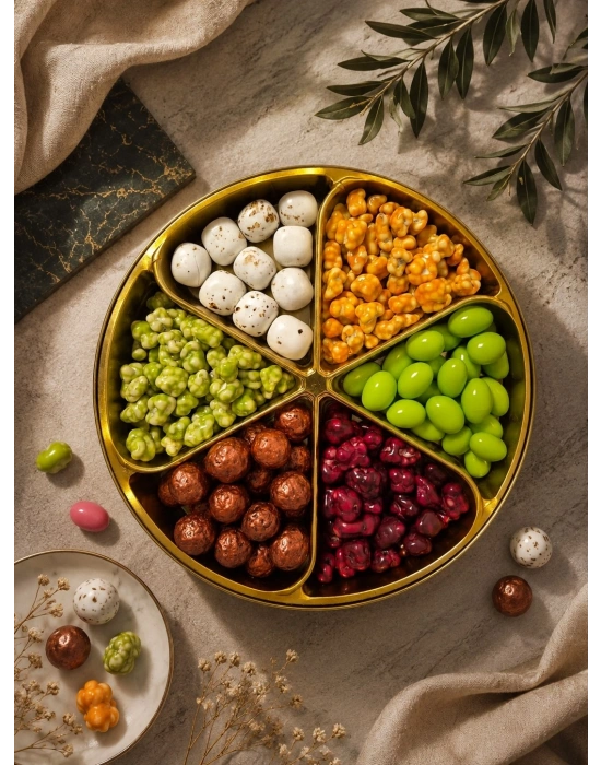 Endorfia Premium Karışık Draje Kutusu 420 gr | Şeftali, Kahve, Coco, Mandalina, Böğürtlen ve Fıstık Draje