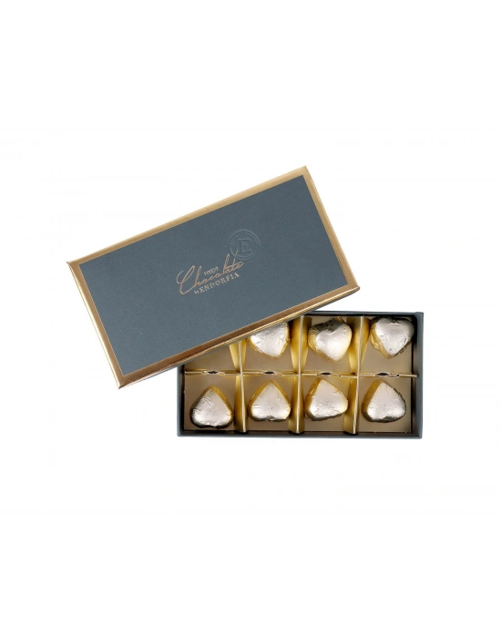 Fıstıklı Kalp Çikolata Gold Yılbaşı Kutusu - Yeşil