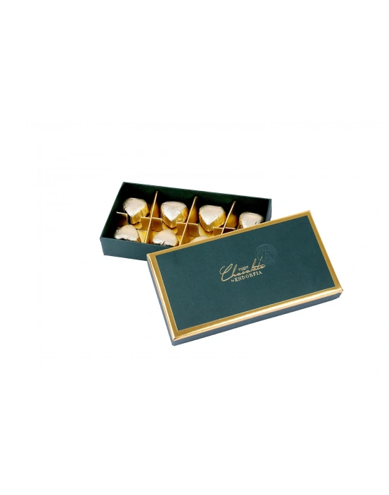 Fıstıklı Kalp Çikolata Gold Yılbaşı Kutusu - Yeşil