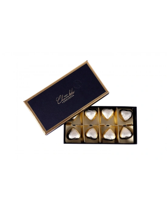 Fıstıklı Kalp Çikolata Gold Yılbaşı Kutusu - Yılbaşı Çikolatası – Siyah