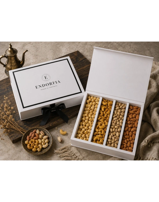 Karışık Kuruyemiş Kutusu 700 Gr – Fındık, Kaju, Badem ve Antep Fıstığı