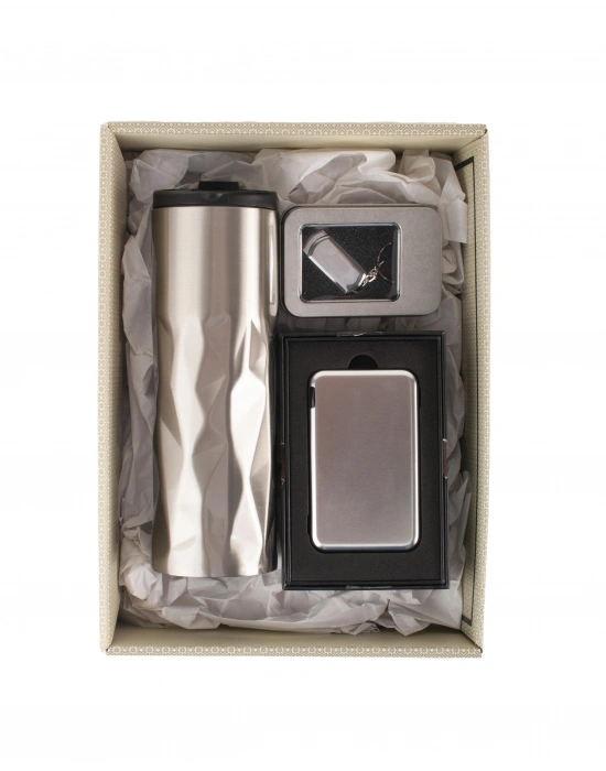 Kişiye Özel Bakla Desenli Çelik Termos-Usb Bellek 16 gb-Powerbank 5000mAh
