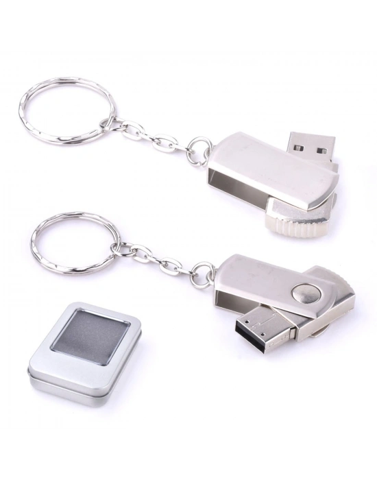 Kişiye Özel Hakiki Deri Cüzdan Gri-16 gb Usb Bellek Gümüş-Küçük Kurumsal Kutu Madlen Mix 801
