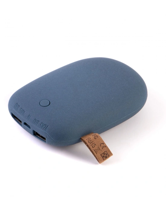 Kişiye Özel Power Bank Lacivert (Taş Powerbank) Premium Kahve