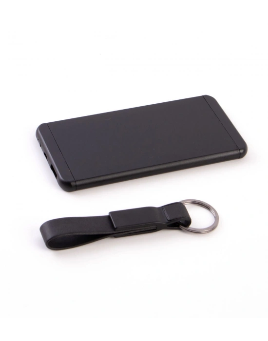 Kişiye Özel Powerbank - Metal Anahtarlık - Dragee - Siyah