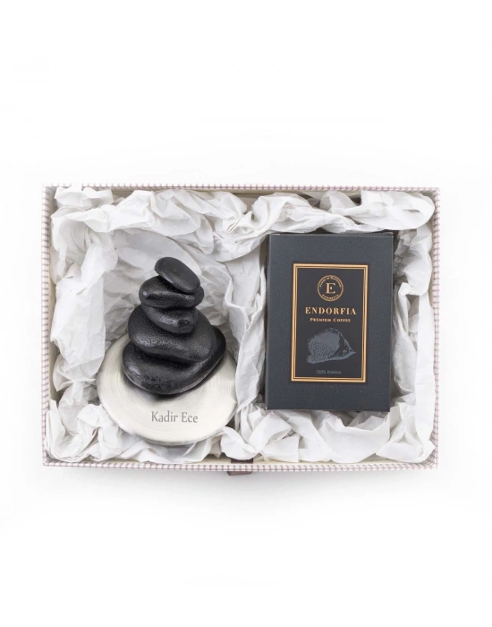 Kişiye Özel Premium Kahve - Mıknatıslı Taş Şeklinde Kağıt Tutacağı