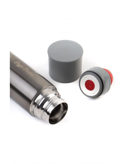 Kişiye Özel Sızdırmaz Termos Gümüş - Filtre Kahve -  Böğürtlen Draje