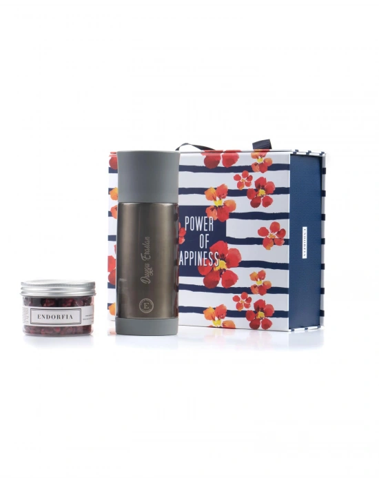 Kişiye Özel Sızdırmaz Termos Gümüş  ve Böğürtlen Draje Hediye Kutusu