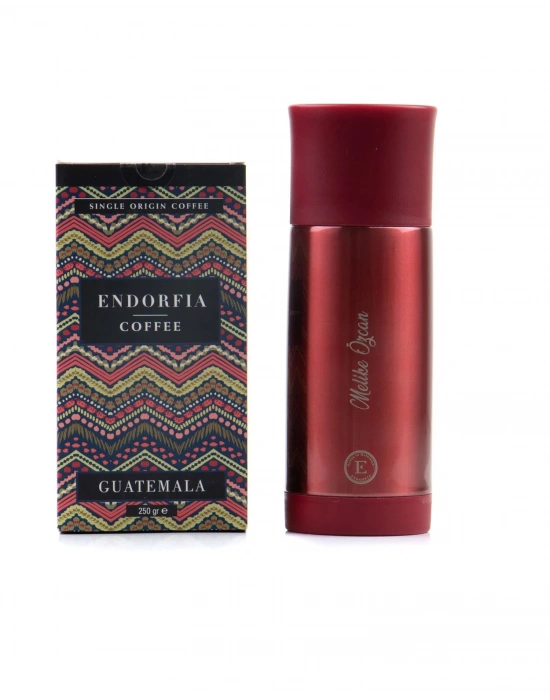 Kişiye Özel Sızdırmaz Termos Kırmızı - Guatemala Dünya Kahvesi 250 Gr