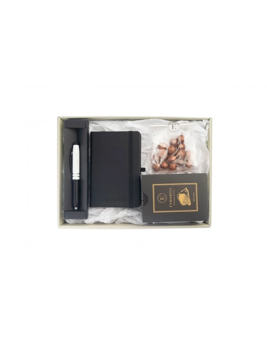 Kişiye Özel Termoderi  Defter-Doktor Kalemi Filtre Kahve Siyah-Kahve Draje