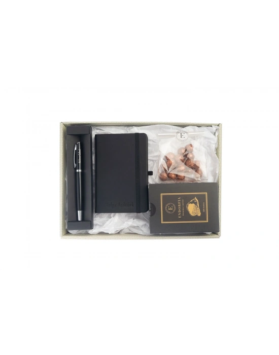 Kişiye Özel Termoderi Defter-Metal Roller Kalem-Filtre Kahve Siyah-Kahve Draje