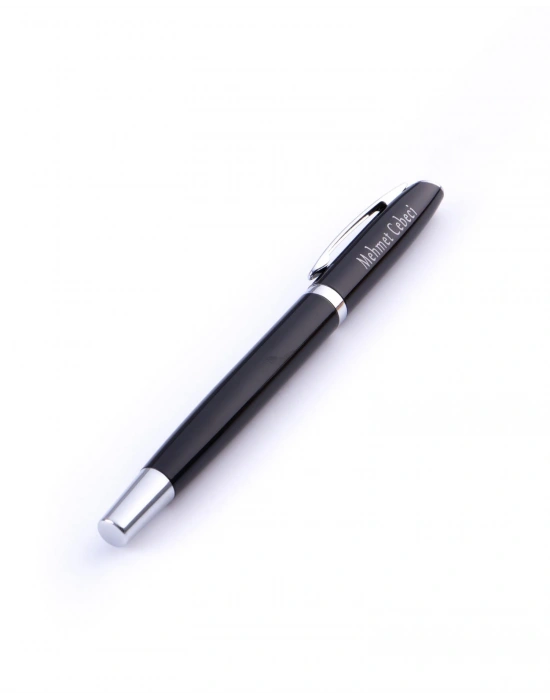 Kişiye Özel Termoderi  Defter Metal Roller Kalem-Fıstıklı Kalp Çikolata Filtre Kahve Siyah Kalpli 100 Gr