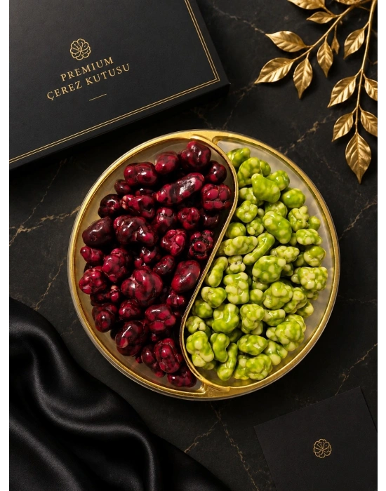 Meyve Aromalı Draje Kutusu 200 g | Böğürtlen Draje 100 g ve Şeftali Draje 100 g
