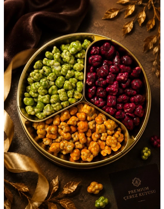 Meyve Aromalı Draje Kutusu 240 g | Mandalina, Şeftali ve Böğürtlen Draje (3 x 80 g)