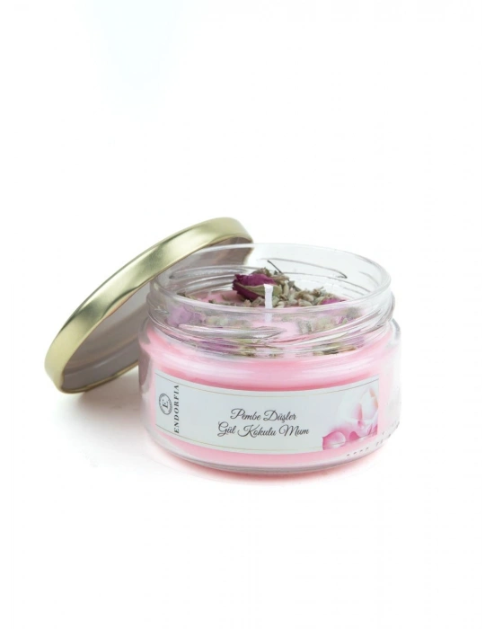 Pembe Düşler Gül Kokulu Mum