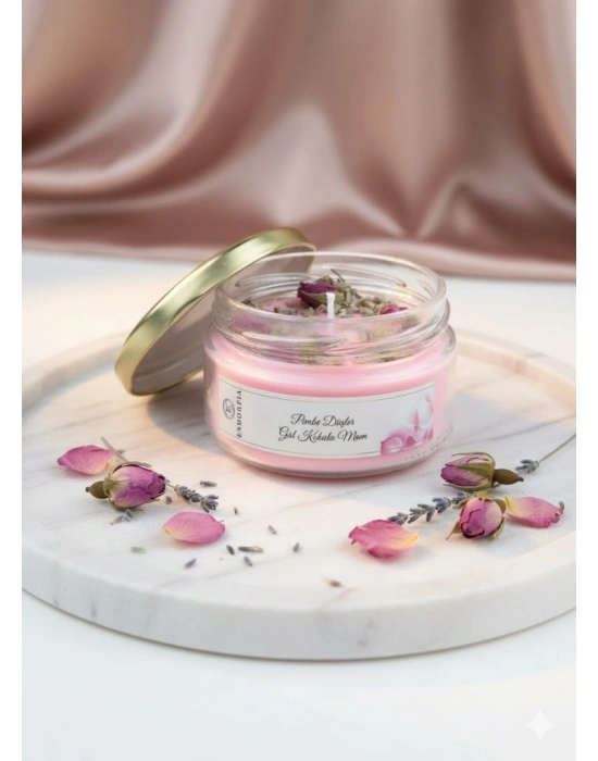 Pembe Düşler Gül Kokulu Mum
