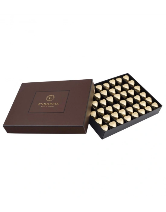 Single Maxi Fıstıklı Kalp Çikolata Gold-Kahverengi