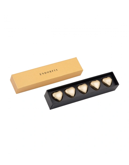 Single Slim Fıstıklı Kalp Çikolata Gold-Gold