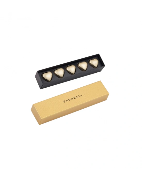 Single Slim Fıstıklı Kalp Çikolata Gold-Gold