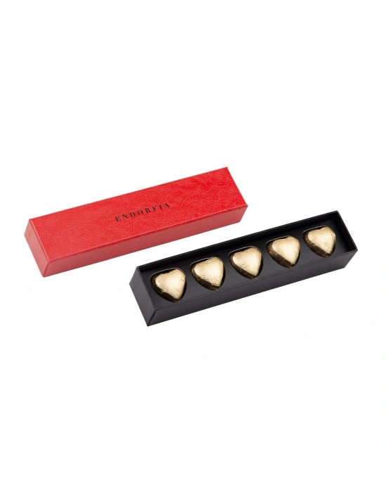 Single Slim Fıstıklı Kalp Çikolata Red-Gold