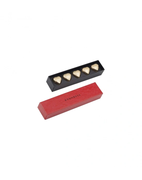 Single Slim Fıstıklı Kalp Çikolata Red-Gold