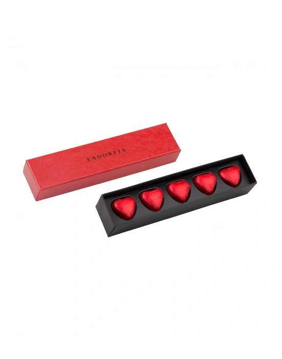 Single Slim Fıstıklı Kalp Çikolata Red-Kırmızı
