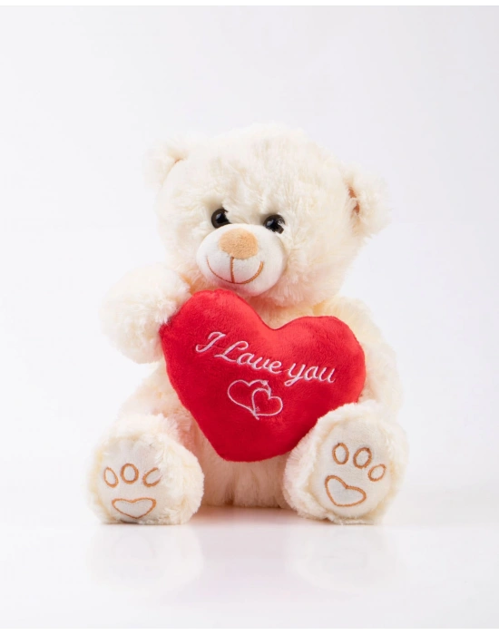 Single Small Minik Kalpli Beyaz Ayıcık & Fıstıklı Kalp Çikolata