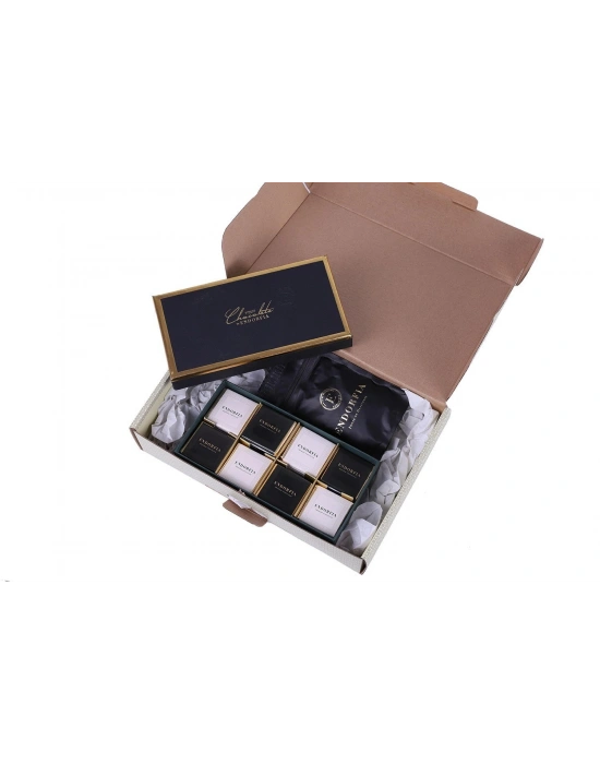Sütlü&Bitter Madlen Mix.Çikolata-Premium 20 gr Türk Kahvesi Yılbaşı Kutusu