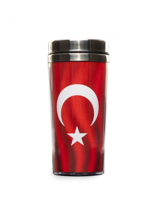Türk Bayrağı Tasarımlı Termos Endorfia Fıstıklı Kalp Çikolata Hediye Kutusu