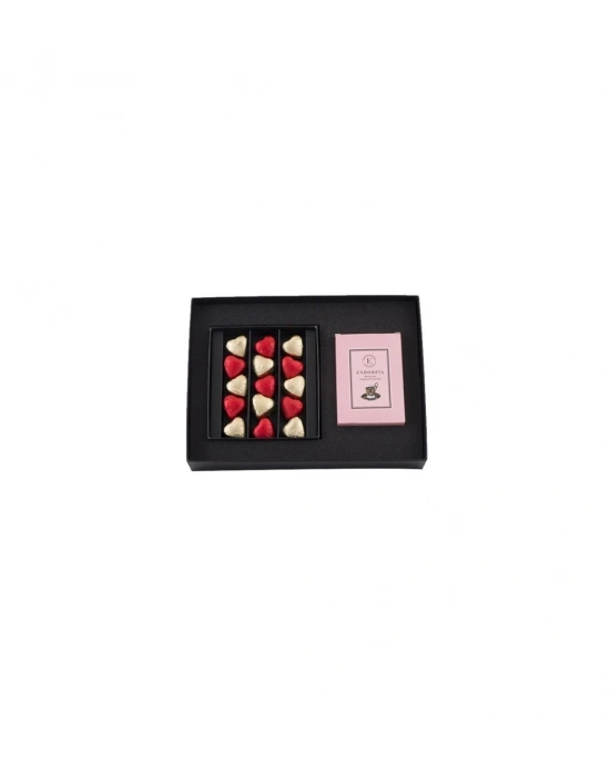 Twin Premium Fıstıklı Kalp Çikolata & Kahve Kırmızı-Gold-Pembe