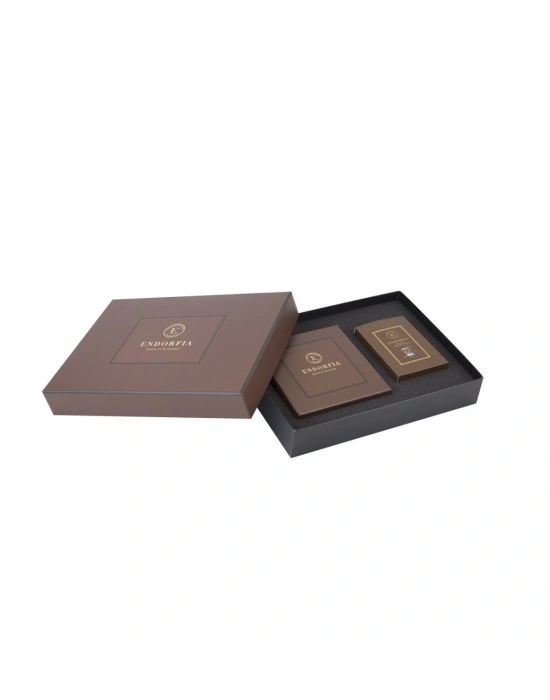 Twin Premium Fıstıklı Kalp Çikolata & Kahve Kırmızı-Kahverengi