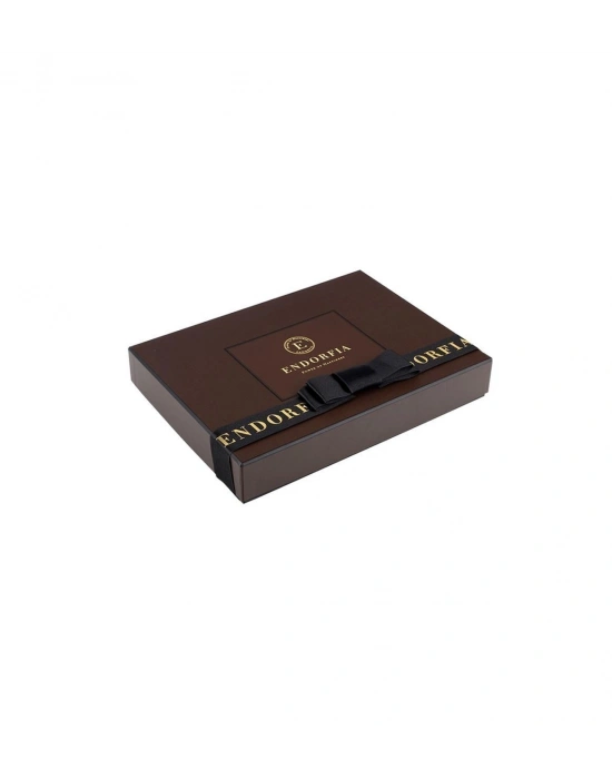 Twin Premium Gül Yapraklı Güllü Lokum & Kahve - Kahverengi