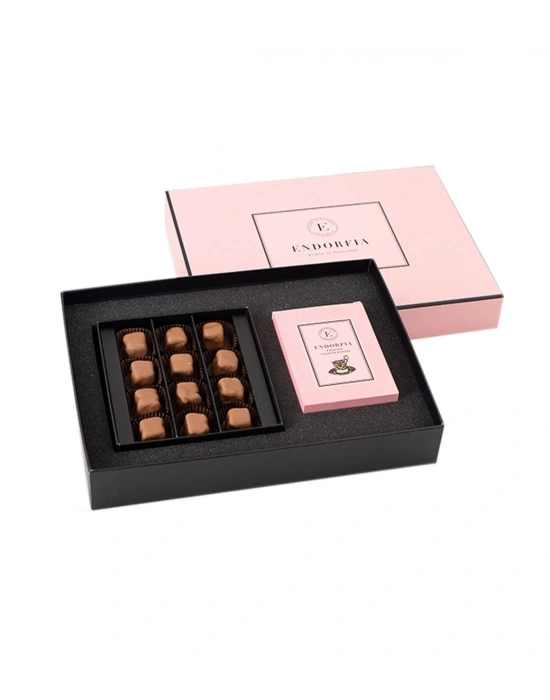 Twin Premium Sütlü Çikolata Kaplı Fıstıklı Lokum & Kahve - Pembe
