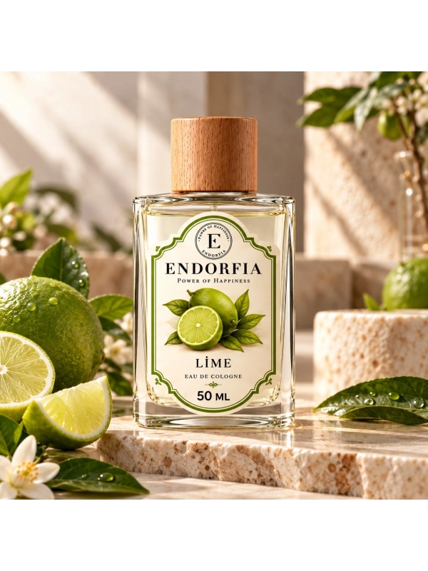 50 ML Lime Cam Şişe Ahşap Kapak  Kolonya