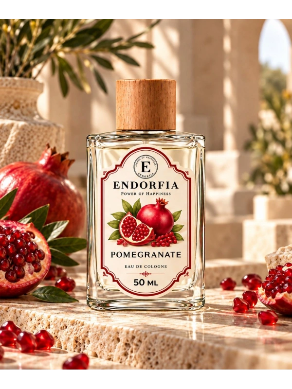 50 ML Pomagranate Cam şişe Ahşap Kolonya