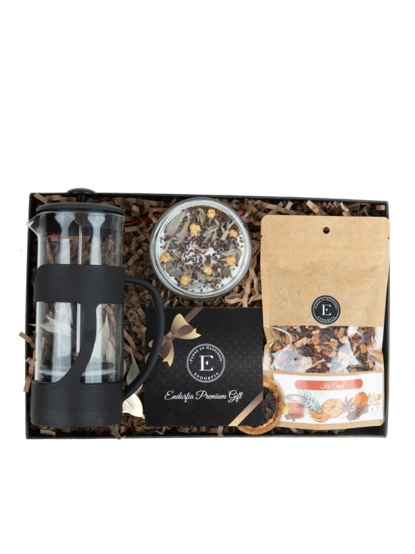 500 Ml French Press - Kış Çayı - Aromaterapi Arınma Mumu Adaçayı Üzerlik Tohumu